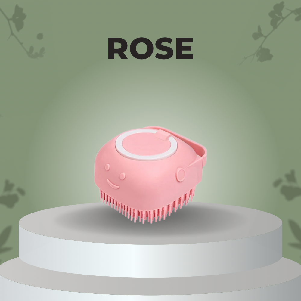 Brosse de Bain 2 en 1 pour Animaux – Massage et Distributeur de Shampoing